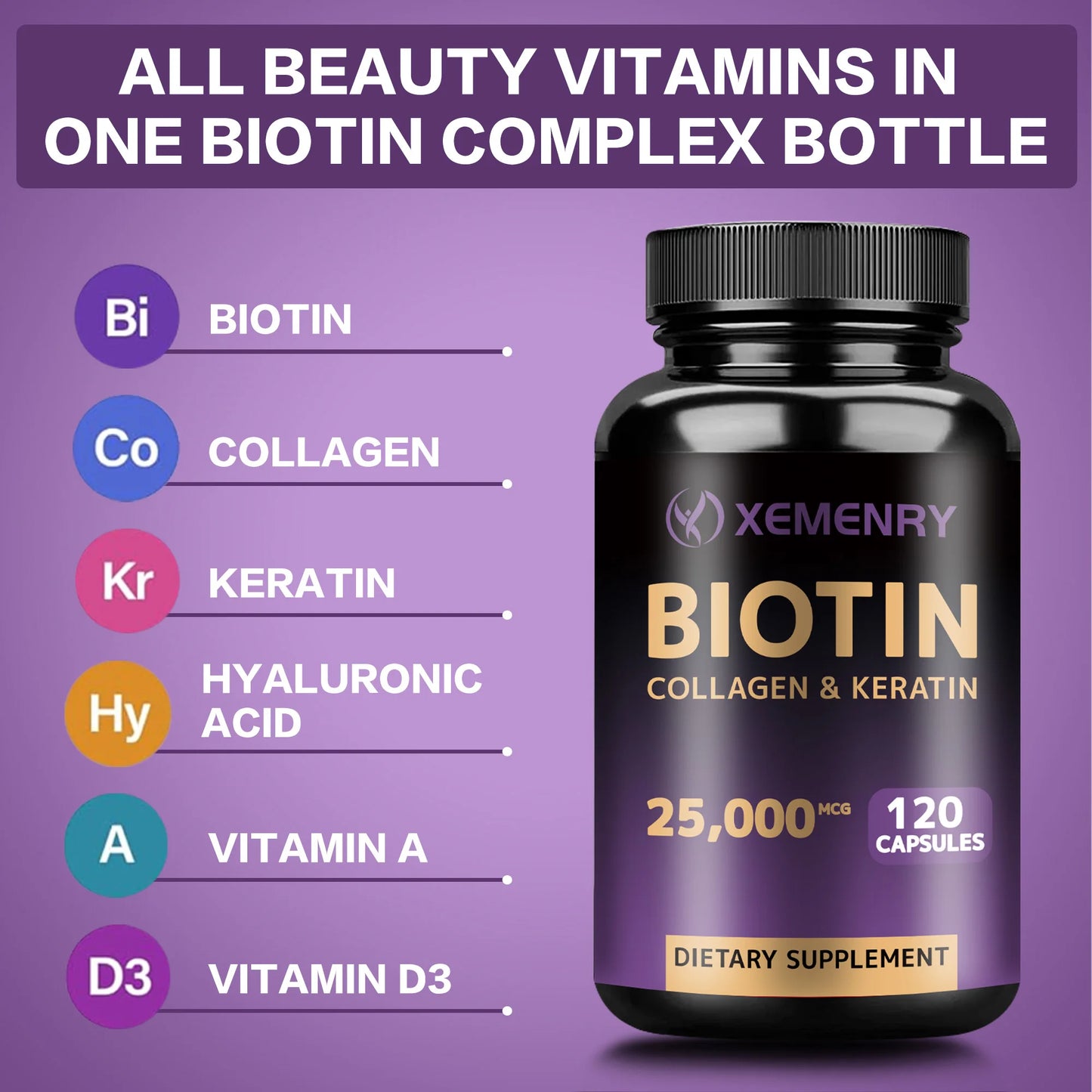 Biotin Collagen Keratin: Hair & Skin Beauty Boost - 120 Caps